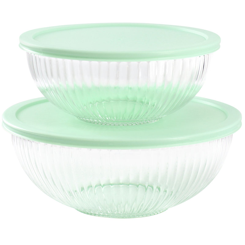 Glass Food Storage - Set of 2 Containers and 2 Lids