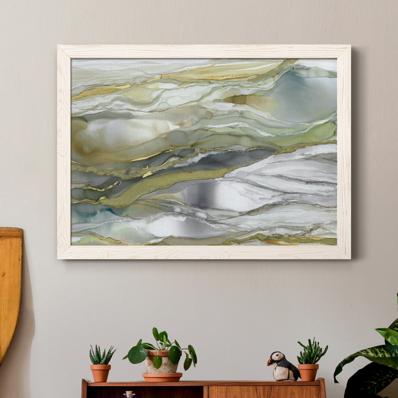 Verre marbré I - reproduction d'art sur toile, H 31,5 po x l 23,5 po x P 1,5 po, Blanc