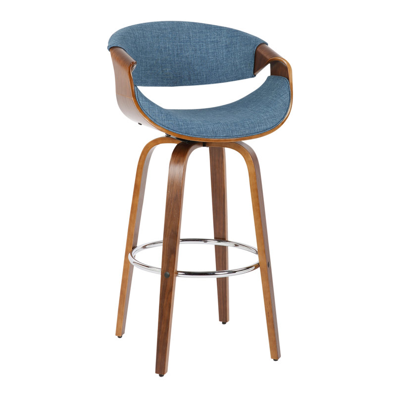 Tabouret de bar Mid-Century, Bleu