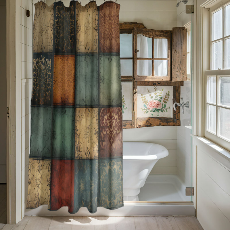 Grunge Colors - Rideau de douche Premium, L 71 po x L 74 po
