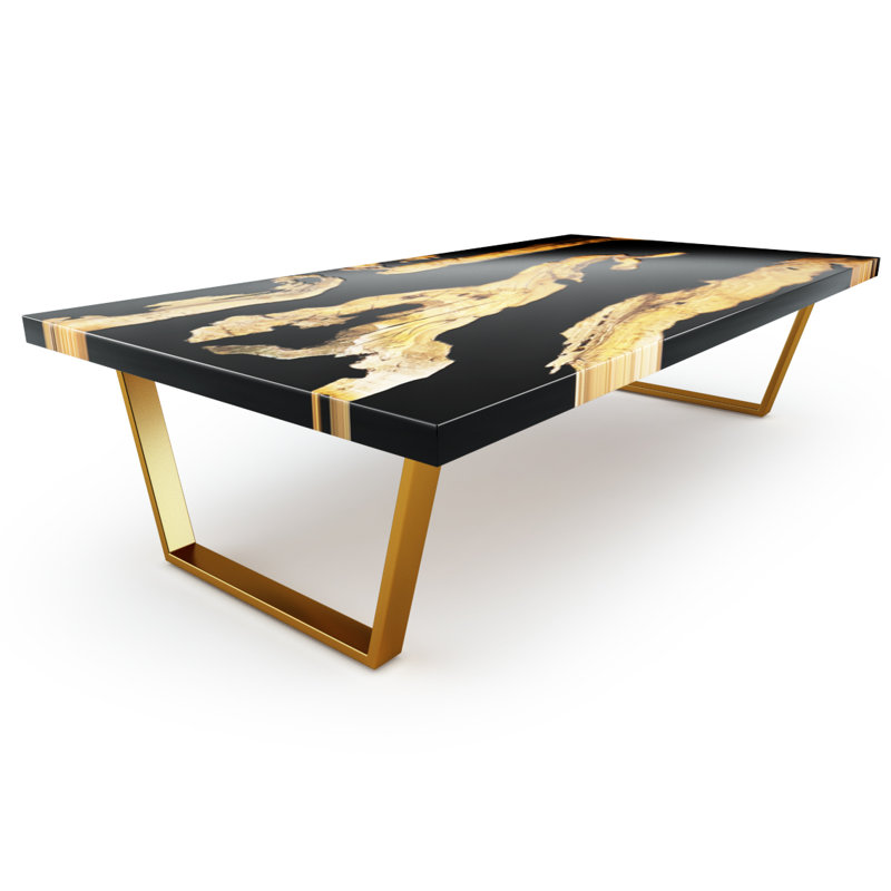 Morano Coffee Table, Black, 17.7" H x 47.2" L x 23.6" W