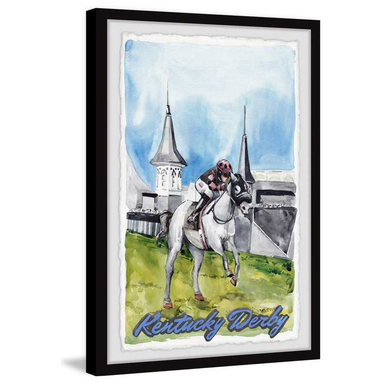 Kentucky Derby par - Peinture avec cadre photo, H 12 po x l 8 po x P 1,5 po