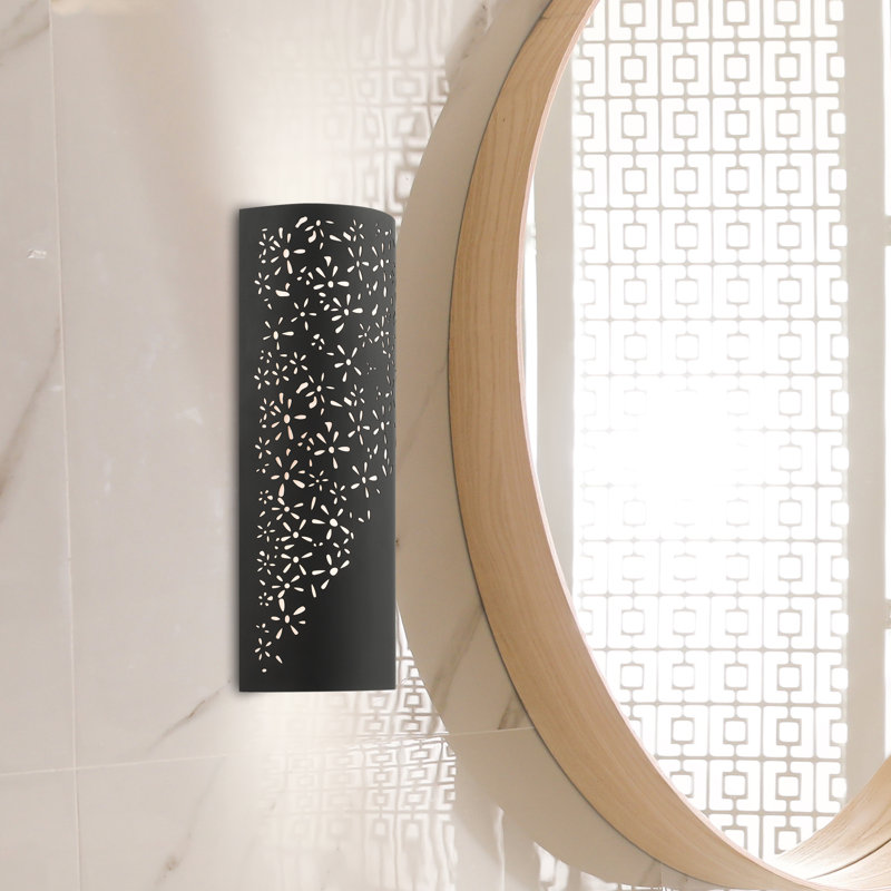 Bevil Steel Flush Mounted Sconce, Black