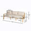 Canapé d'extérieur en bois d'acacia avec sangles et coussins tissés Lush