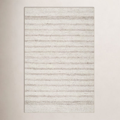 Hand-Tufted Brown Striped Rug