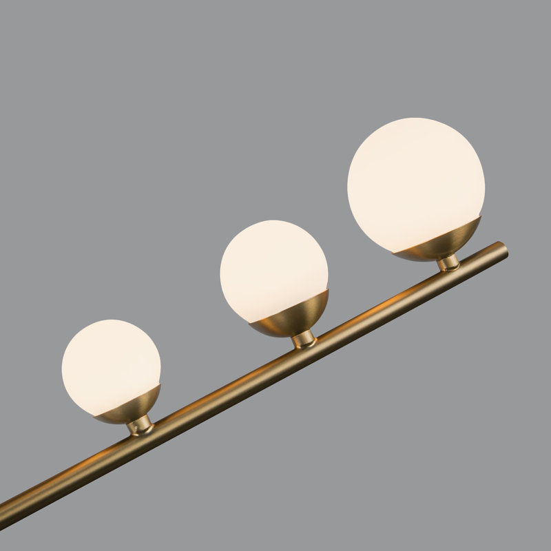 Cypress 5 Arm Opal Glass LED Chandelier, Brushed Gold