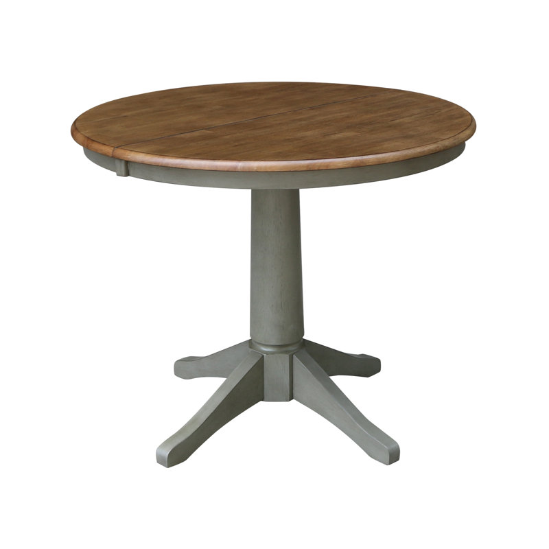 Table de salle à manger extensible Ikuko, Hickory / pierre