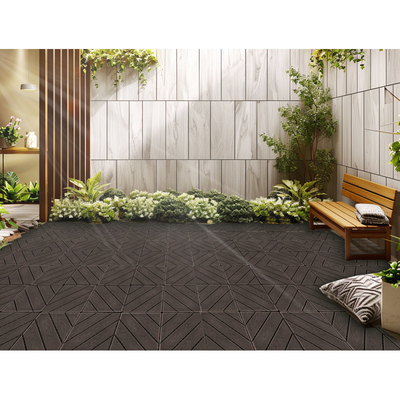 Carreaux de terrasse en plastique 12 x 12 po, ensemble de 35 pièces, Café