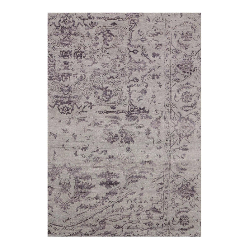 Canvello Gray Erased Modern Rug - 6' X 9'