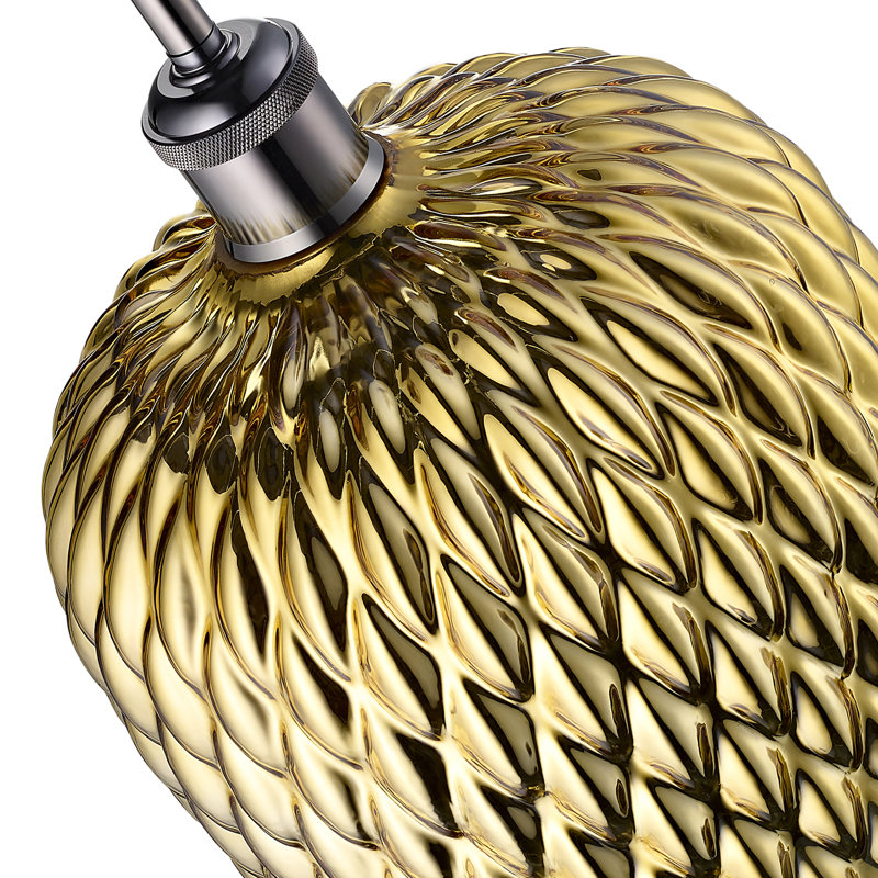 Haddad 26cm H Glass Round Pendant Shade ( Screw On ), Gold