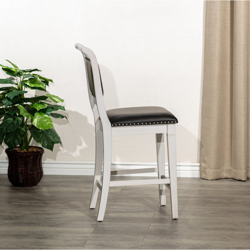 Tabouret de comptoir, Blanc, Noir