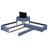 L-Shaped Upholstered Platform Bed With Trundle And Two Drawers Linked With Built-In Desk