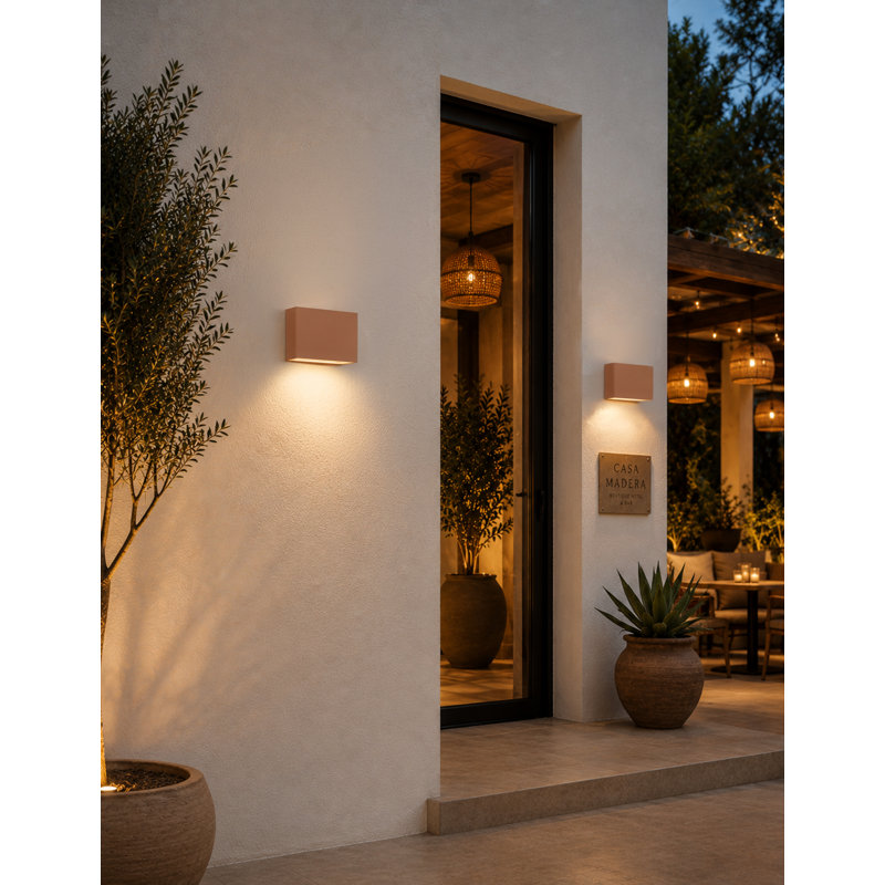 Charlottee Ceramic LED Wall Light, Antique Copper, 10" H x 16.5" W x 4, No
