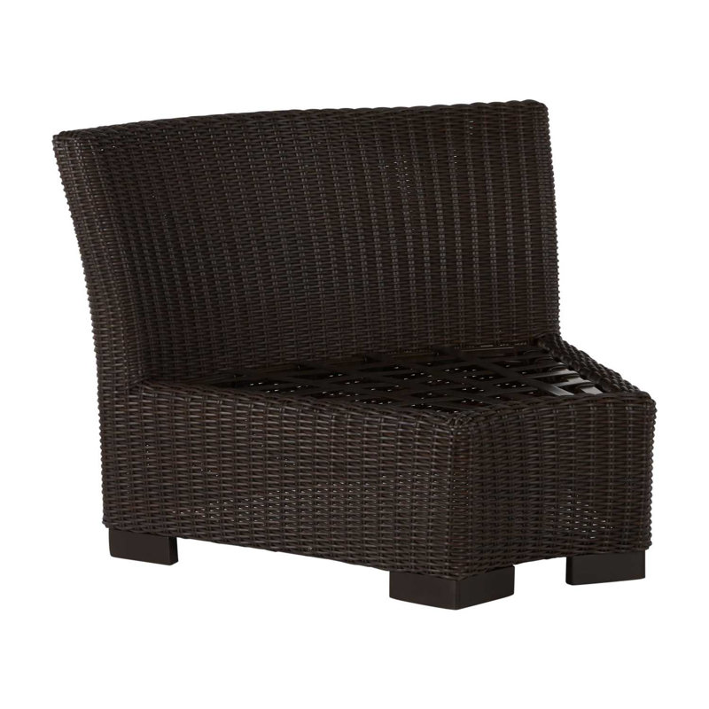 Club Woven Patio Chair with Cushions, Black Walnut, No Welt, Intermix Bark
