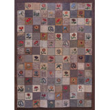 Antique American Hooked Room Size Wool Multicolor Rug