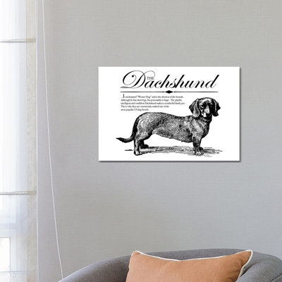 Vintage Dachshund Storybook Style by Traci Anderson - Wrapped Canvas Gallery-Wrapped Canvas Giclée