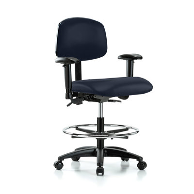 PERCH Multi-Task Office Chair with Adjustable Armrests and Foot Ring | High Bench Height 24-33.5"