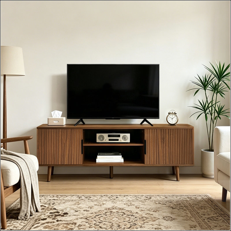 Meuble télé 54,3 po avec tablettes ouvertes