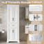 Armoire de rangement autoportante pour salle de bain - Conception moderne et élégante avec 4 portes et 1 tiroir, rangement compact, tablettes réglables et portes à charnières à fermeture en douceur