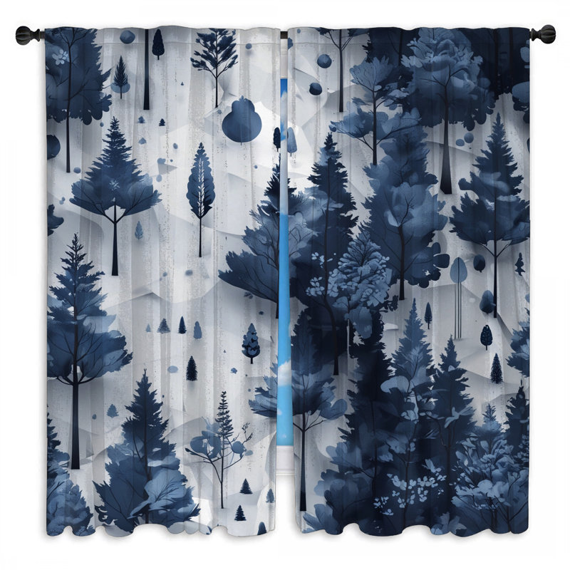Rideaux de fenêtre Blue Forest, 40in x 60in - 2 panels, Obscurcissement de chambre