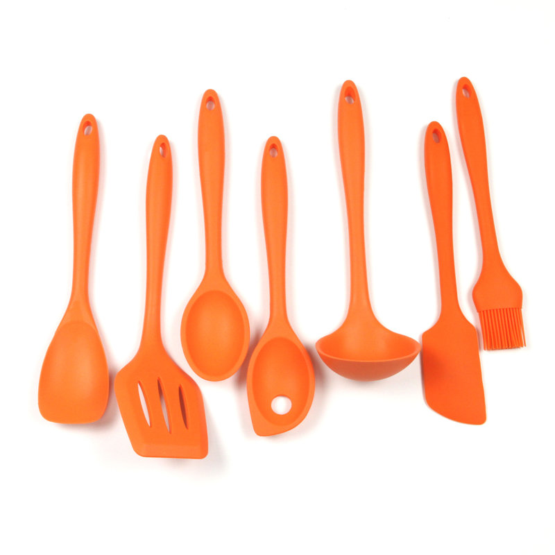 Chef Craft 7-Piece Orange Silicone Kitchen Utensil Set