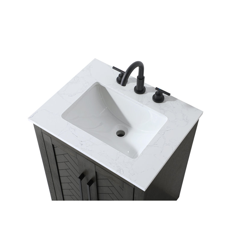 Meuble-lavabo simple 24 po, Chêne chocolat