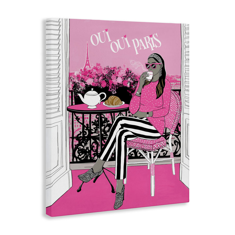 Oui Oui Oui Parisian Cafe Morning, conception par Jess Stempel, H 20 po x l 16 po