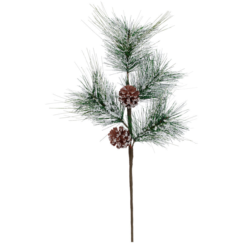 Frosted Pine Cone Pick - 19.5 Inches Set Of 12