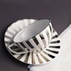 Black and white striped tea cup