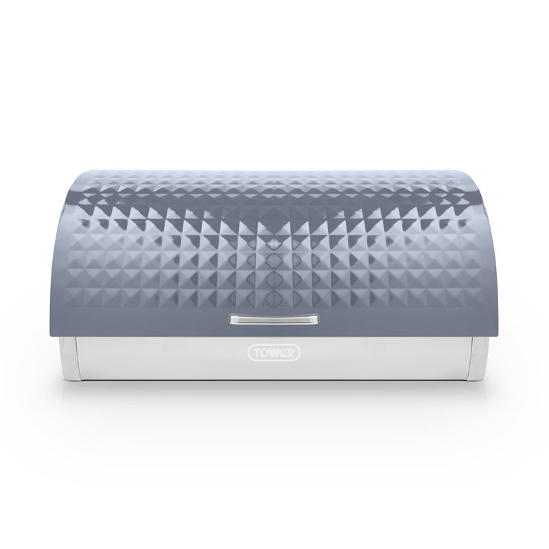 Tower Solitaire Roll Top Bread Bin, Stainless Steel, Grey