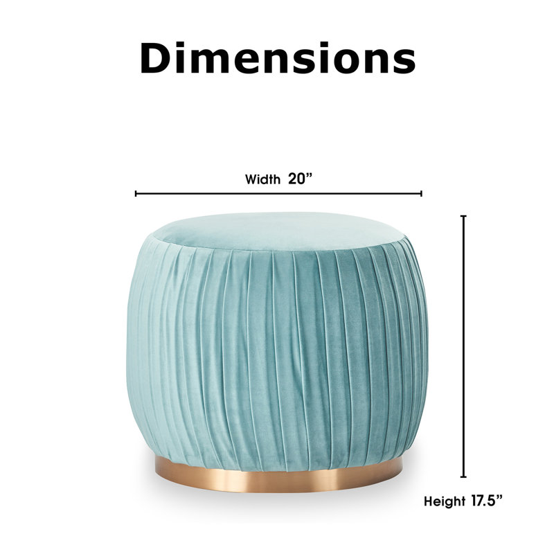 Adore Pleated Ottoman, Teal