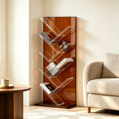 Clear Acrylic Tree Shaped Floor Bookshelf