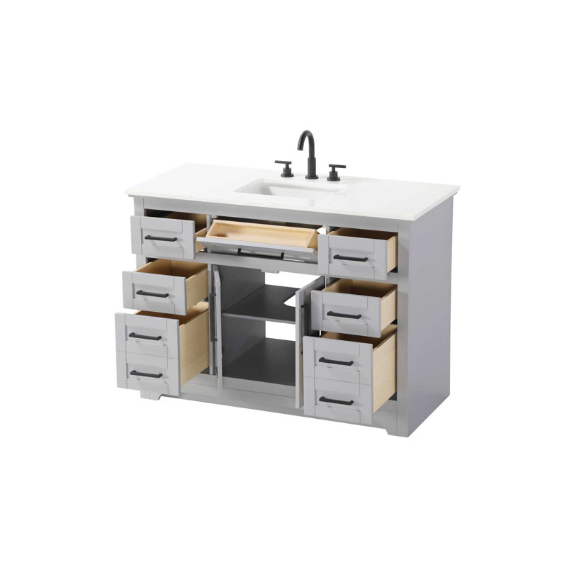Meuble-lavabo simple 48 po gris, Gris, 48"