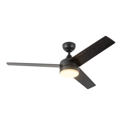 Nash 52-in Brushed Nickel reversible blade Ceiling Fan with LED Light Kit