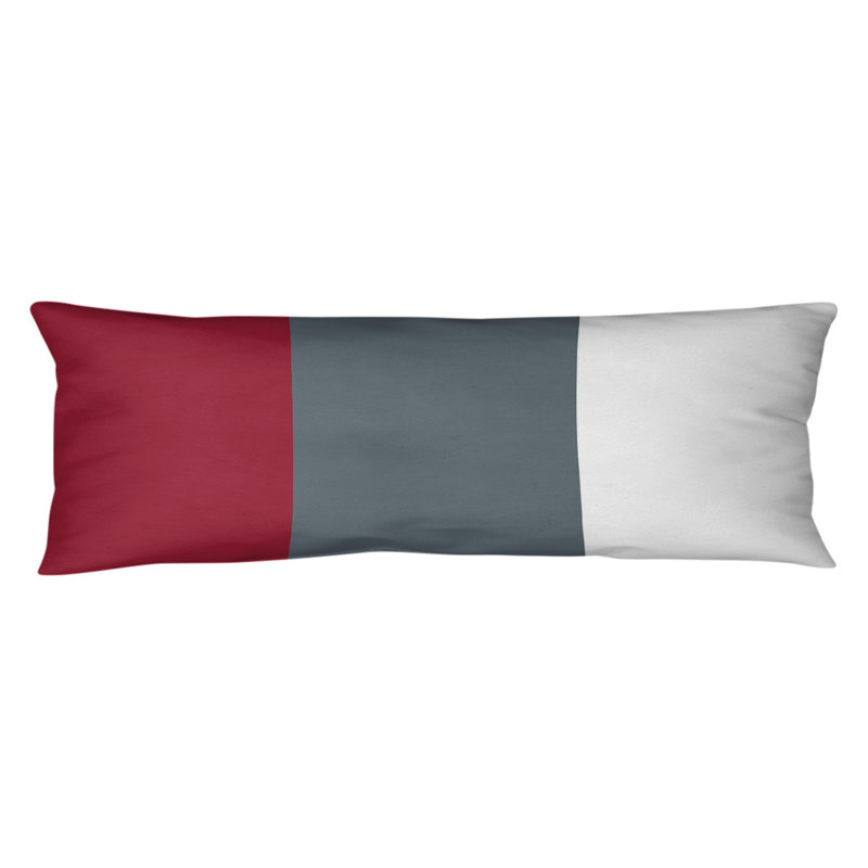 Polyester Medium Pillow, Red/Grey Middle, Aaru 