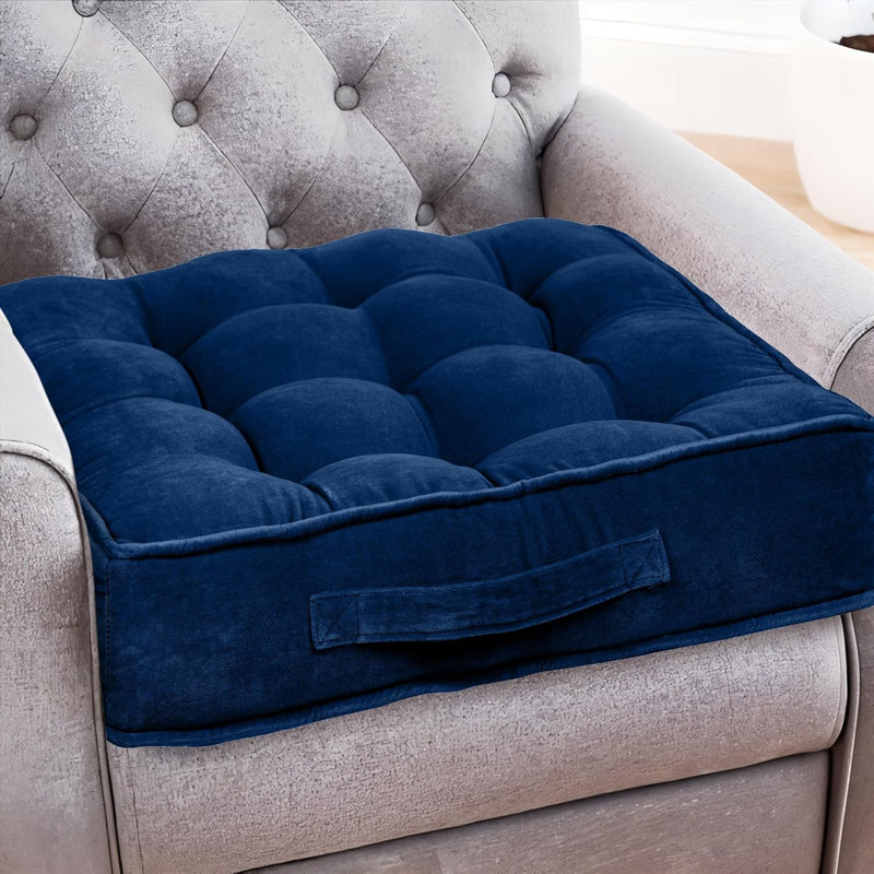 Barraza Cotton Indoor / Outdoor Sqaure Cushion Pad, Navy