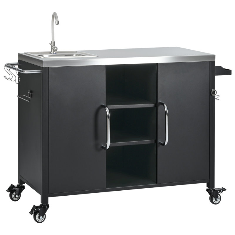 Îlot de cuisine avec évier 55,5 "