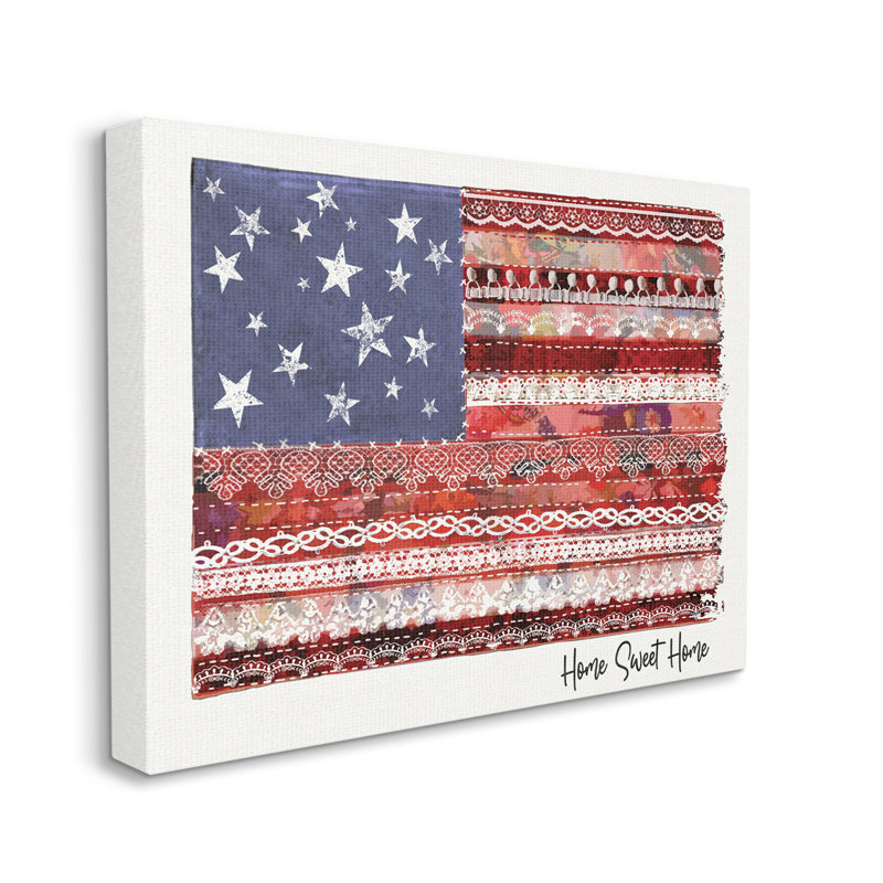 Drapeau américain Home Sweet Home, Toile tendue, H 24 po x l 30 po