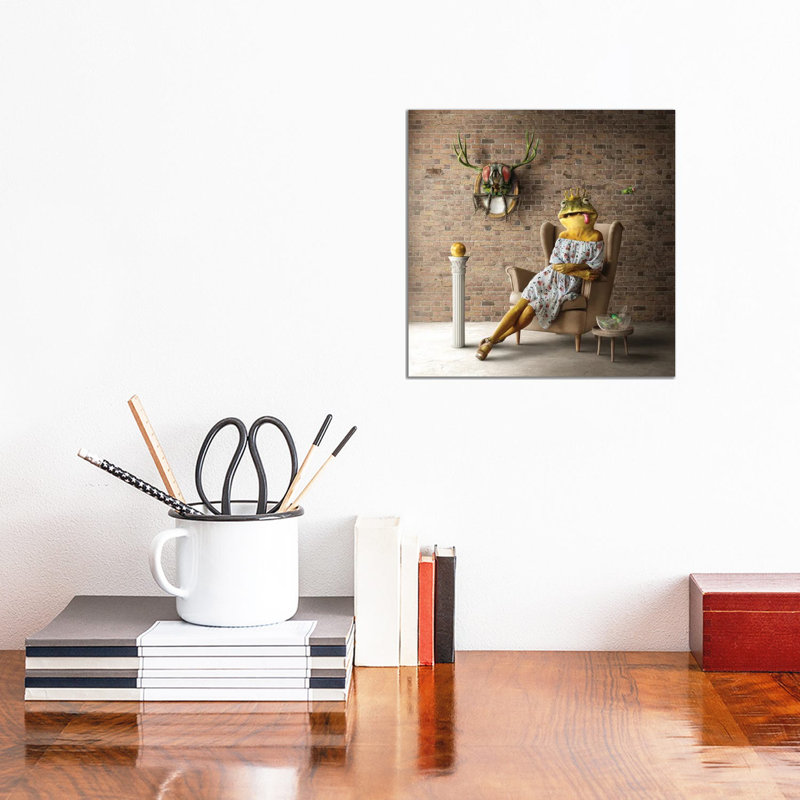 Home Fairytale: Frog Queen by Spielsinn Design - Gallery-Wrapped Canvas Giclée on Canvas, Canvas, 30.48 cm H x 30.48 cm W