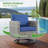 7 - Person Mostly No Assembly Required Patio Furniture Set with Swivel Rocker, Outdoor Wicker Rattan Sectional Seating Group with Cushions, All Weather Sofa Conversation Set with Fire Pit Table for Garden Backyard-1643042249