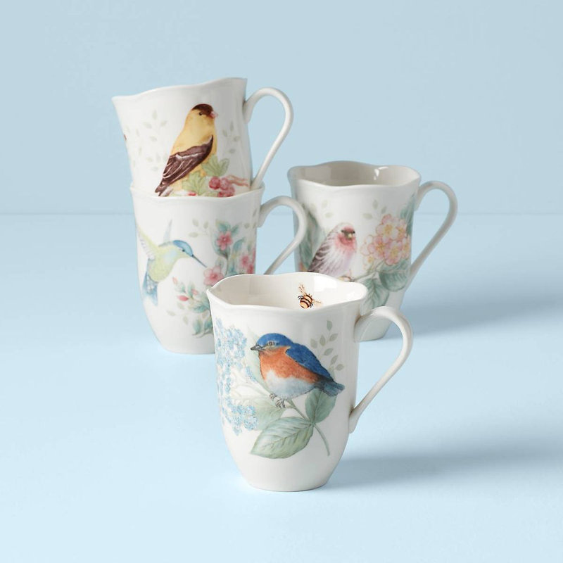 Lenox Butterfly Meadow Flutter 4 Piece Coffee Mug Set
