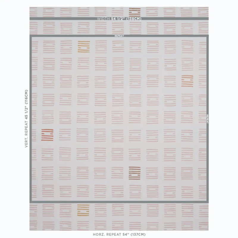 Schumacher x Caroline Z Hurley Tiasquam Wallpaper, Blush