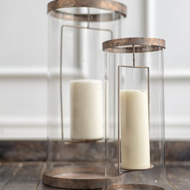 Hurricane Candle Holder, 13" H x 5" W x 5" D
