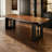 Walnut solid wood rectangular dining table-958070594