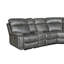 Canapé modulaire incurvé transitionnel en similicuir avec fauteuils inclinables électriques et consoles de rangement - ensemble de 3 pièces, gris (assemblage facile)