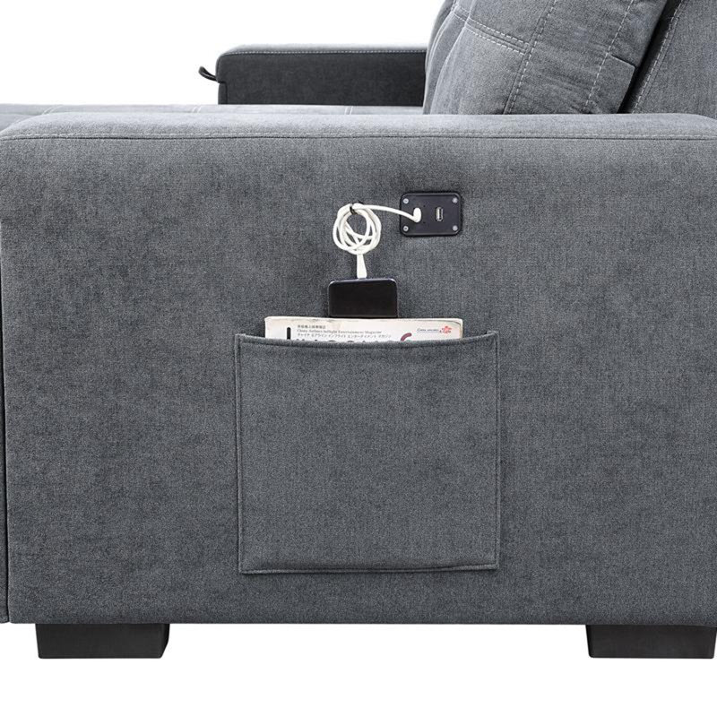 Canapé-lit modulaire réversible en tissu tissé