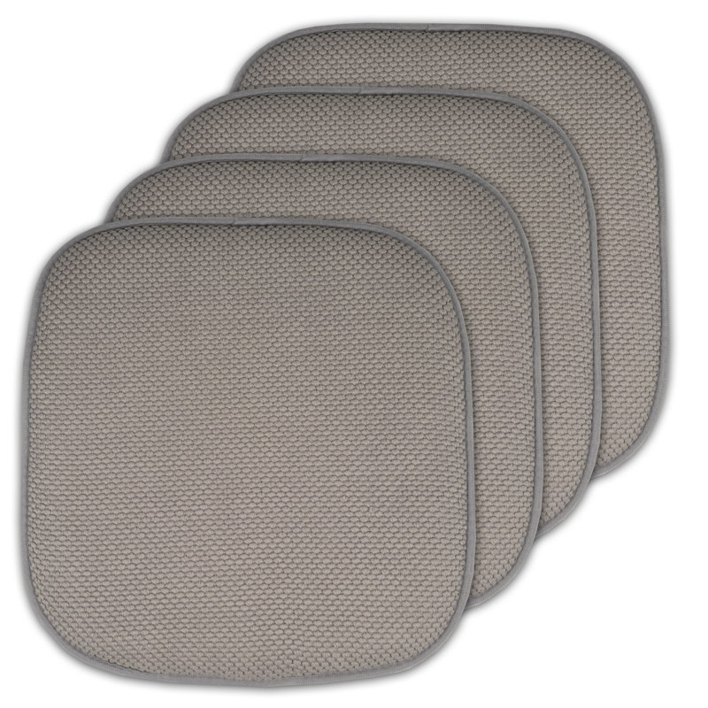 Honeycomb Non-Slip Indoor Chair Cushions, Silver, 4-Pack