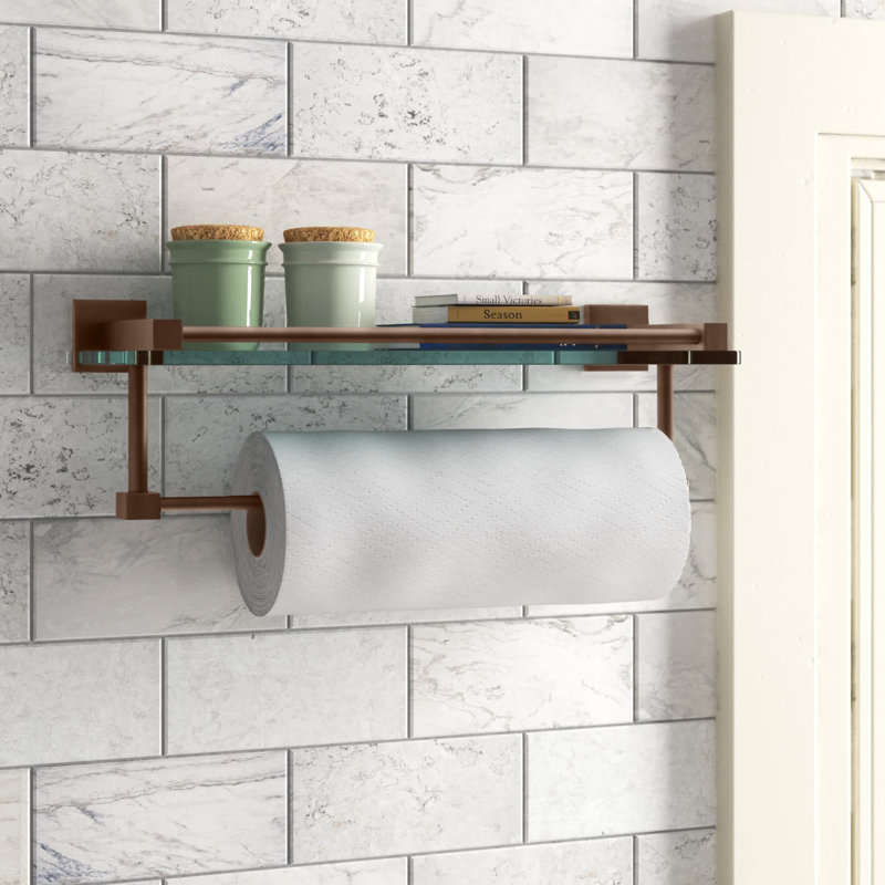 Haranu Bracket Shelf with Towel Bar, Antique Bronze