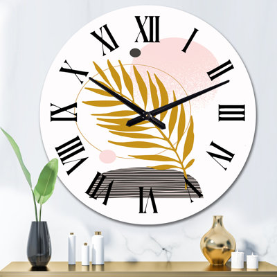 Abstract Minimal Tropical Leaf I - Modern Wall Clock
