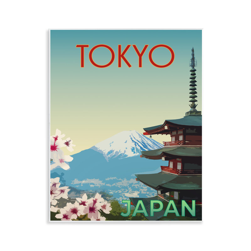 Plaque murale rétro de décor de paysage de Tokyo, design par Victoria Barnes